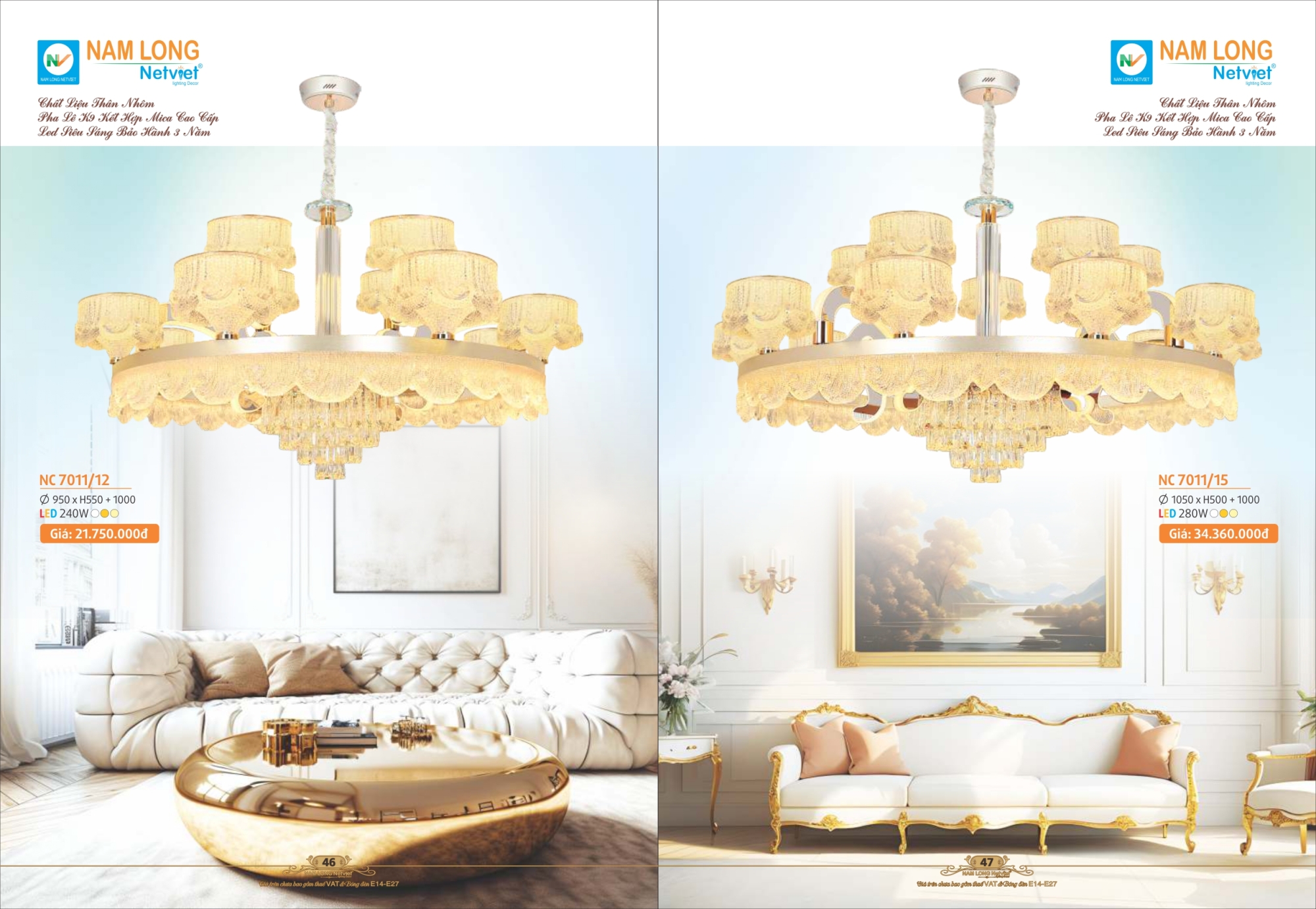 Bảng giá đèn trang trí Nam Long